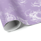 Alice in Wonderland Tea Time Lavender Gift Wrap Cadeaupapier (Rol Hoek)