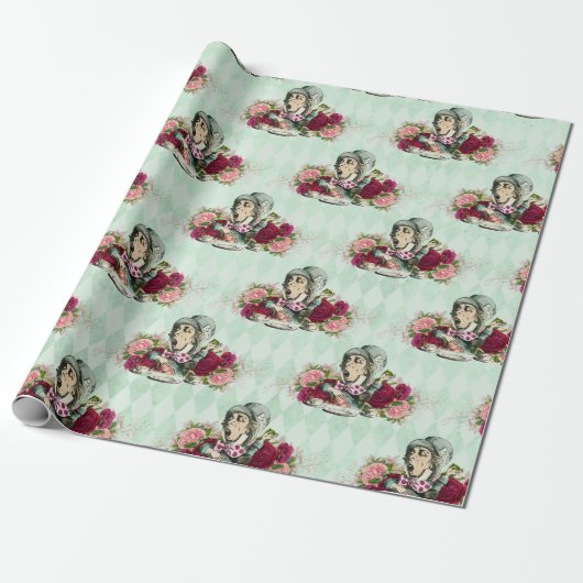 Alice in Wonderland Tea Time Wrapping Paper Cadeaupapier (Uitgerold)
