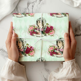 Alice in Wonderland Tea Time Wrapping Paper Cadeaupapier