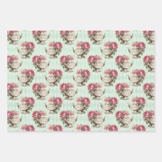 Alice in Wonderland Tea Time Wrapping Paper Sheets (Voorkant 2)