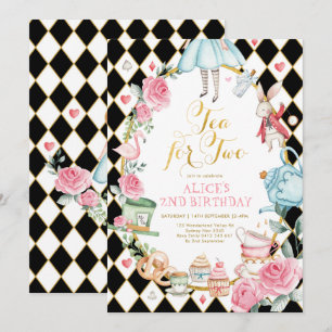 Alice in Wonderland Tea voor de 2e verjaardag van  Kaart