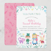 Alice in Wonderland Tea voor twee tweede verjaarda Kaart (Voorkant / Achterkant)
