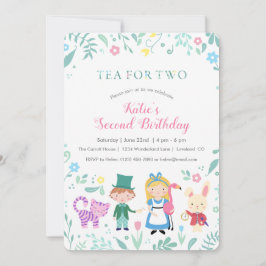 Alice in Wonderland Tea voor twee tweede verjaarda Kaart