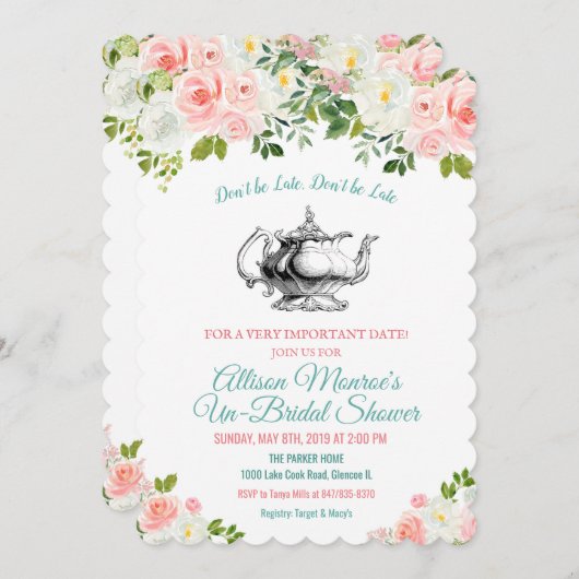 Alice in Wonderland Teapot Invitation Kaart (Voorkant / Achterkant)