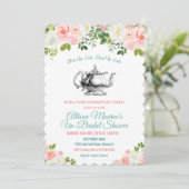 Alice in Wonderland  Teapot Invitation Kaart (Staand voorkant)