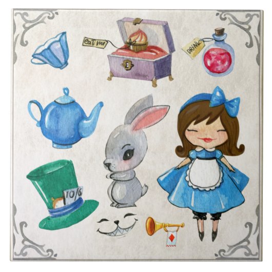 Alice in Wonderland Tegeltje (Voorkant)