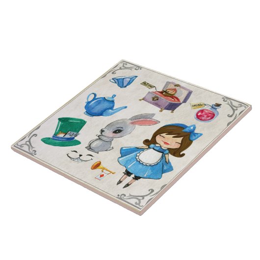 Alice in Wonderland Tegeltje (Zijkant)