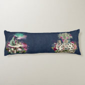 Alice in Wonderland tekenaars op Blue Denim Lichaamskussen (Achterkant)