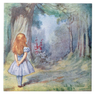 Alice in Wonderland Tenniel Art Tile of Trivet Tegeltje