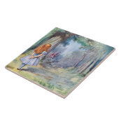 Alice in Wonderland Tenniel Art Tile of Trivet Tegeltje (Zijkant)