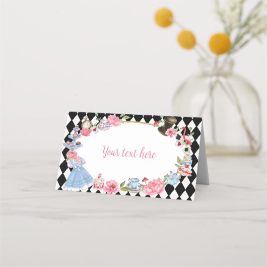 Alice in Wonderland Tent Place Card Plaatskaartje (Voorkant)