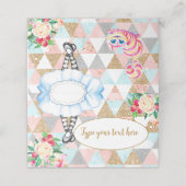 Alice in Wonderland Tent Place Card Plaatskaartje (Buitenkant ongevouwen)