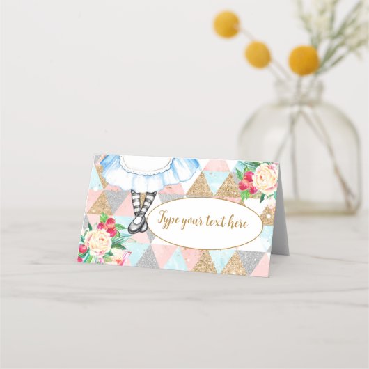 Alice in Wonderland Tent Place Card Plaatskaartje (Voorkant)