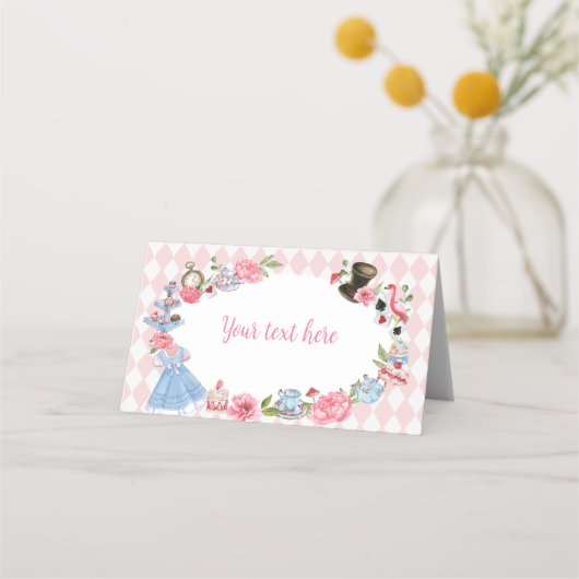 Alice in Wonderland Tent Place Card Plaatskaartje (Voorkant)