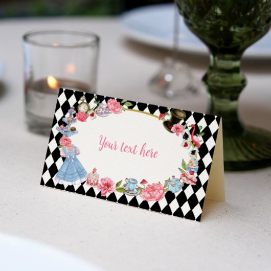 Alice in Wonderland Tent Place Card Plaatskaartje