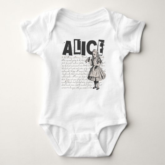 Alice in Wonderland Text & Alice Afbeelding Romper (Voorkant)