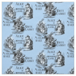 Alice in Wonderland Textile Fabric Blue Stof
