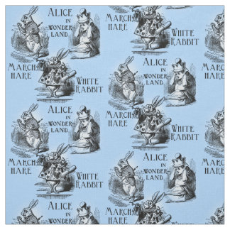 Alice in Wonderland Textile Fabric Blue Stof