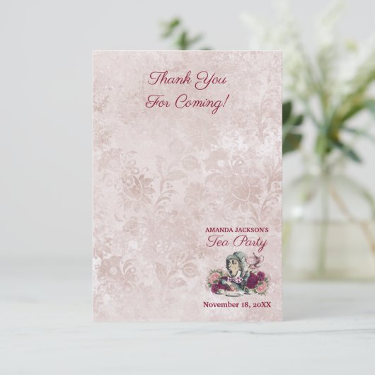 Alice in Wonderland The Mad Hatter Tea Party Bedankkaart (Staand voorkant)