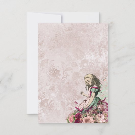 Alice in Wonderland The Mad Hatter Tea Party Bedankkaart (Achterkant)