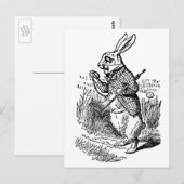 Alice in Wonderland, The White Rabbit Watch Briefkaart (Voorkant / Achterkant)