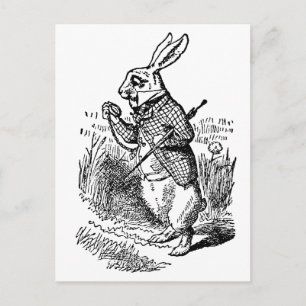  Alice in Wonderland, The White Rabbit Watch Briefkaart