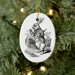 Alice in Wonderland, The White Rabbit Watch Keramisch Ornament