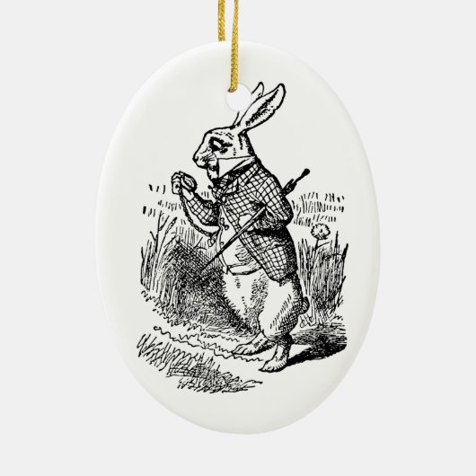  Alice in Wonderland, The White Rabbit Watch Keramisch Ornament (Achterkant)