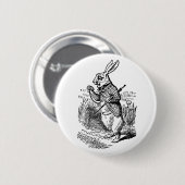 Alice in Wonderland, The White Rabbit Watch Ronde Button 5,7 Cm (Voorkant /achterkant)