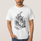  Alice in Wonderland, The White Rabbit Watch T-shirt (Voorkant)