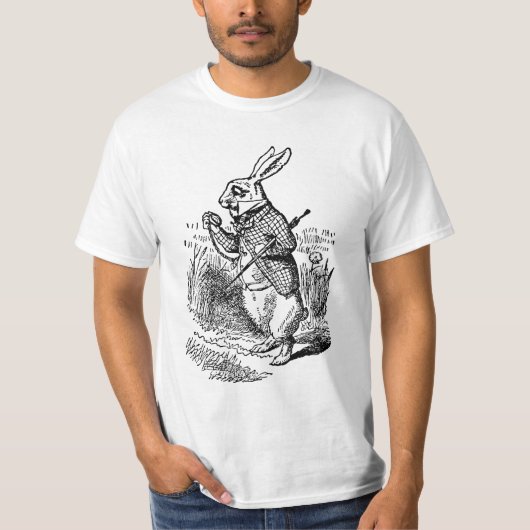 Alice in Wonderland, The White Rabbit Watch T-shirt (Voorkant)