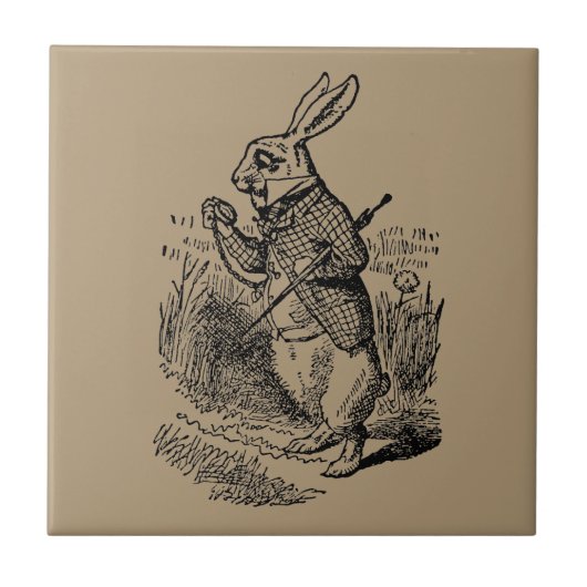 Alice in Wonderland, The White Rabbit Watch Tegeltje (Voorkant)
