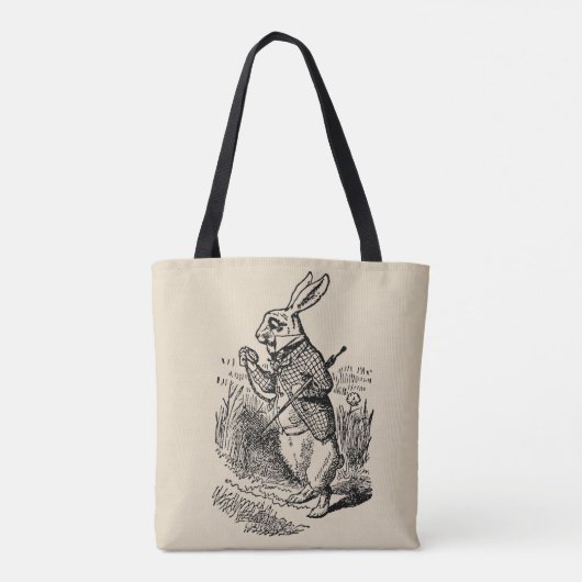 Alice in Wonderland, The White Rabbit Watch Tote Bag (Achterkant)