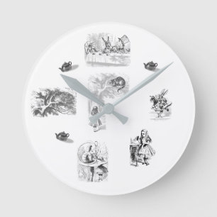 Alice in Wonderland Thed Clock Ronde Klok