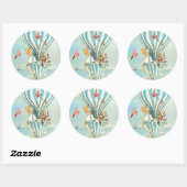 ALICE IN WONDERLAND THEE BIJ VIER SEALS RONDE STICKER (Vel)