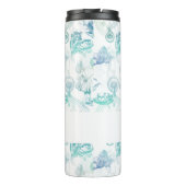 Alice in Wonderland Thee Blauw Aqua Naam Tumbler Thermosbeker (Achterkant)
