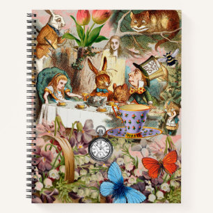 Alice in Wonderland Thee Feestje Kunst Notitieboek