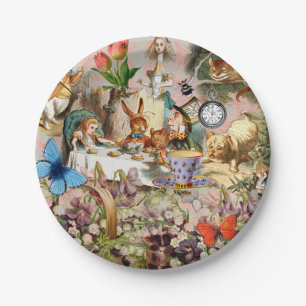 Alice in Wonderland Thee Feestje Kunst Papieren Bordje