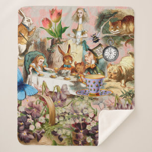Alice in Wonderland Thee Feestje Kunst Sherpa Deken