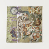 Alice in Wonderland Thee feestje viert haar niet-v Wandkleed (Voorkant (horizontaal))