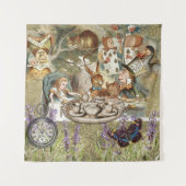 Alice in Wonderland Thee feestje viert haar niet-v Wandkleed (Voorkant)