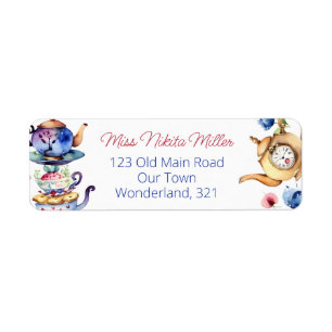 Alice in wonderland thee party adres etiket