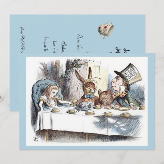 Alice in Wonderland, Thee van de Gekke Hoedenmaker Kaart (Voorkant / Achterkant)