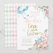 Alice in Wonderland, thee voor twee 2e verjaardag Kaart (Voorkant / Achterkant)