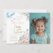 Alice in Wonderland, thee voor twee 2e verjaardag Kaart (Voorkant)