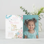 Alice in Wonderland, thee voor twee 2e verjaardag Kaart (Staand voorkant)