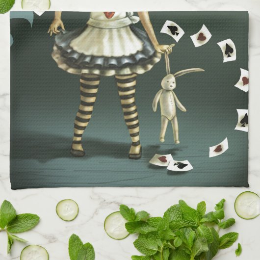 Alice in Wonderland Theedoek (Gevouwen)