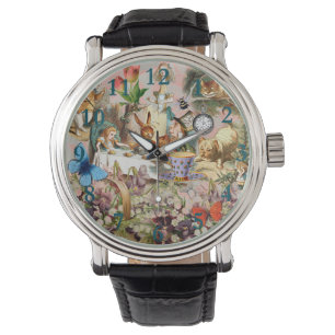 Alice in Wonderland Theekrans Kunst Horloge