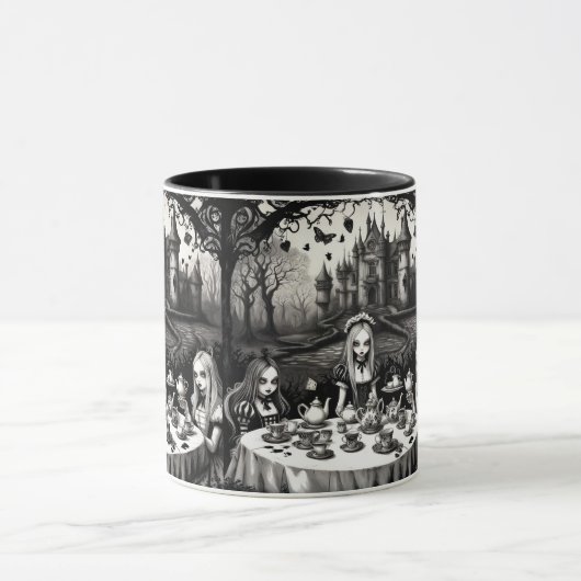 Alice in Wonderland theekransje in gotische kunsts Mok (Midden)