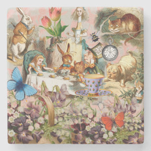Alice in Wonderland theepartij-personages Stenen Onderzetter